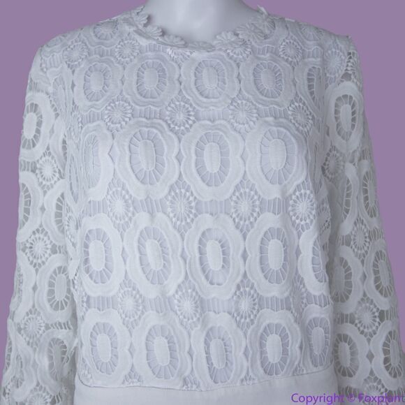 NEW Eloquii white Lace Wide Leg long sleeves Jumpsuit, women's size 24 - Picture 8 of 16